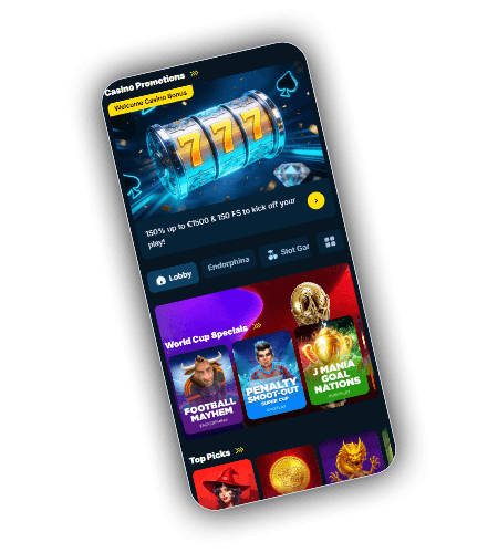 Lobby di TurboSven Casino con banner del bonus di benvenuto e slot in evidenza